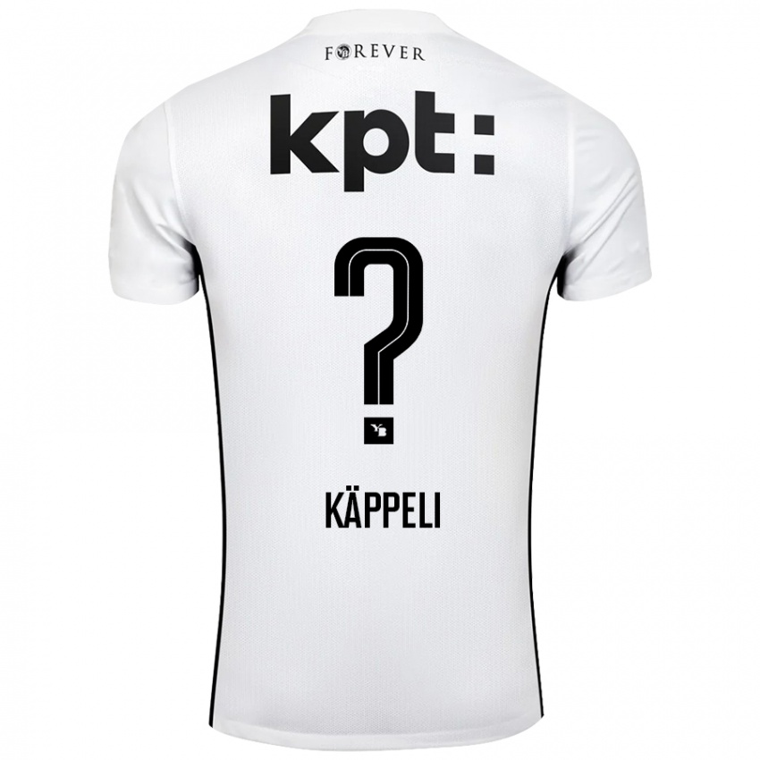 Niño Camiseta Cuno Käppeli #0 Blanco Negro 2ª Equipación 2024/25 La Camisa Argentina