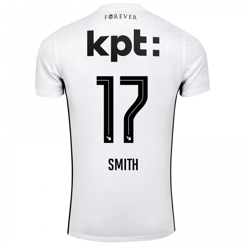 Niño Camiseta Rhodri Smith #17 Blanco Negro 2ª Equipación 2024/25 La Camisa Argentina