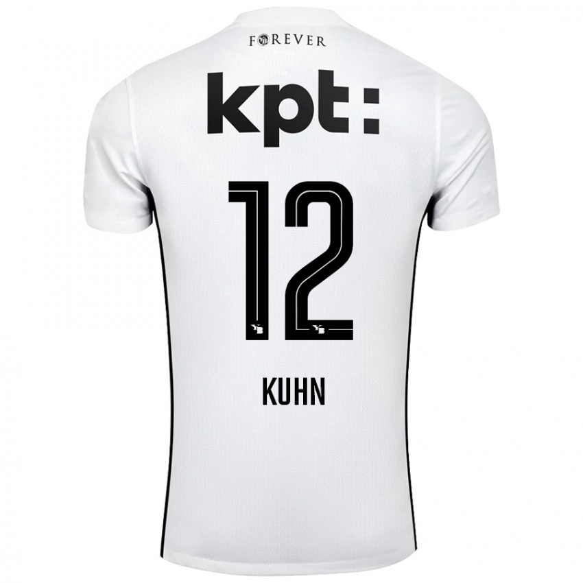 Niño Camiseta Athena Kühn #12 Blanco Negro 2ª Equipación 2024/25 La Camisa Argentina