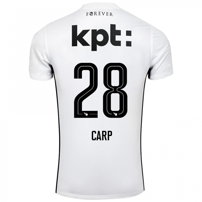 Niño Camiseta Cristina Carp #28 Blanco Negro 2ª Equipación 2024/25 La Camisa Argentina