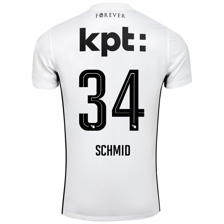 Niño Camiseta Céline Schmid #34 Blanco Negro 2ª Equipación 2024/25 La Camisa Argentina