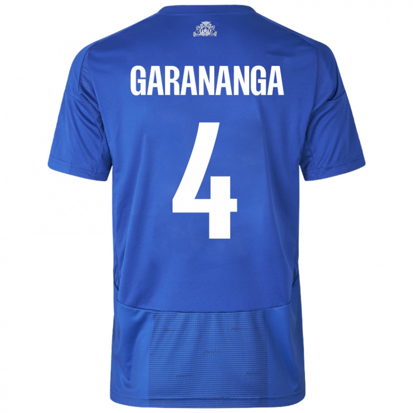 Niño Camiseta Munashe Garananga #4 Blanco Azul 2ª Equipación 2024/25 La Camisa Argentina