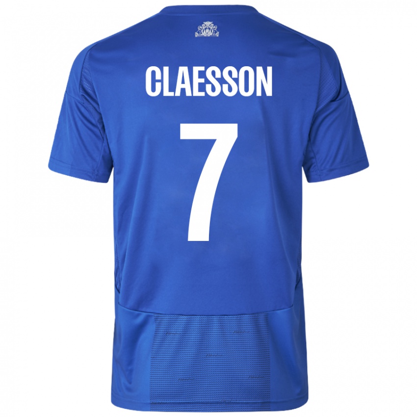 Niño Camiseta Viktor Claesson #7 Blanco Azul 2ª Equipación 2024/25 La Camisa Argentina