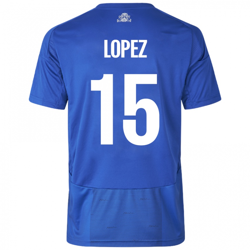 Niño Camiseta Marcos López #15 Blanco Azul 2ª Equipación 2024/25 La Camisa Argentina