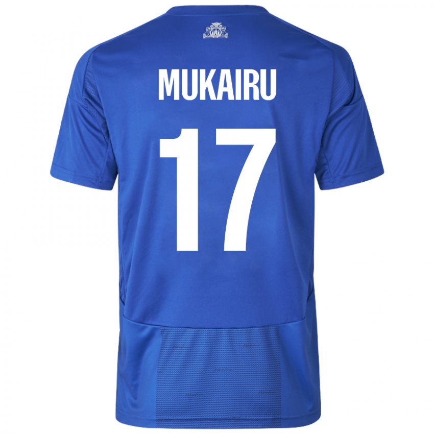 Niño Camiseta Paul Mukairu #17 Blanco Azul 2ª Equipación 2024/25 La Camisa Argentina