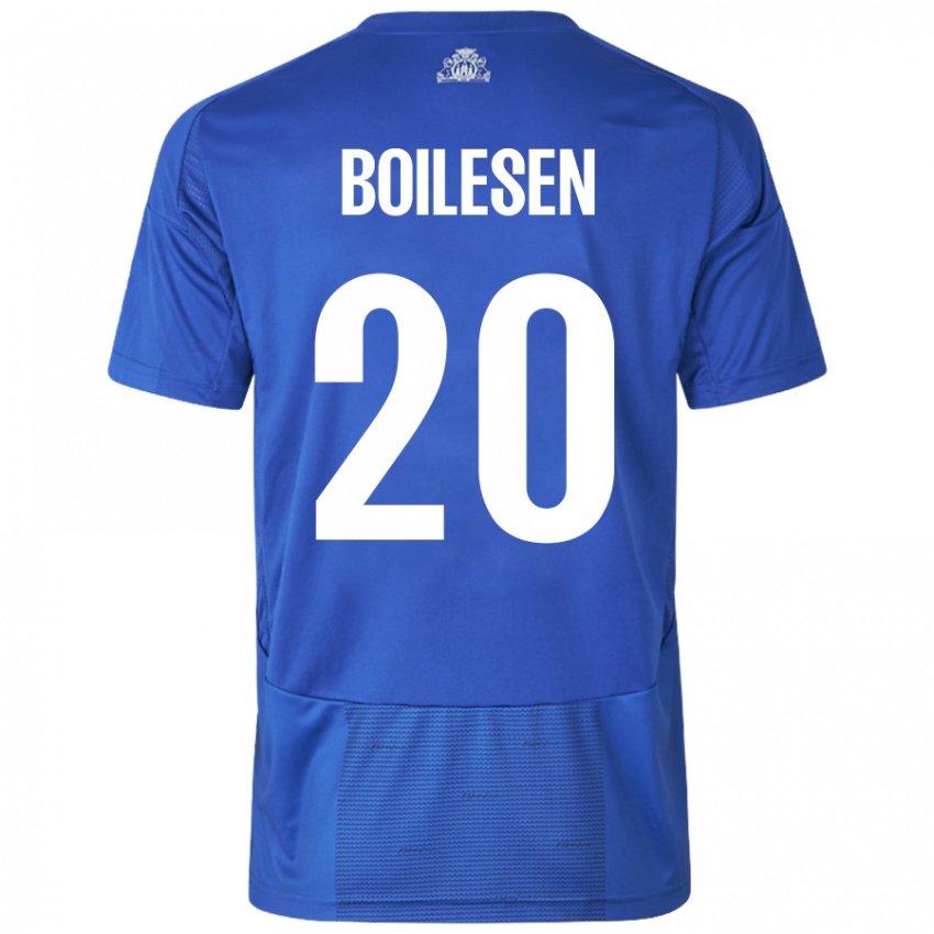 Niño Camiseta Nicolai Boilesen #20 Blanco Azul 2ª Equipación 2024/25 La Camisa Argentina