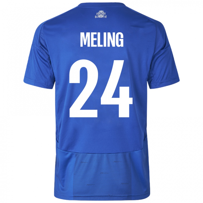 Niño Camiseta Birger Meling #24 Blanco Azul 2ª Equipación 2024/25 La Camisa Argentina