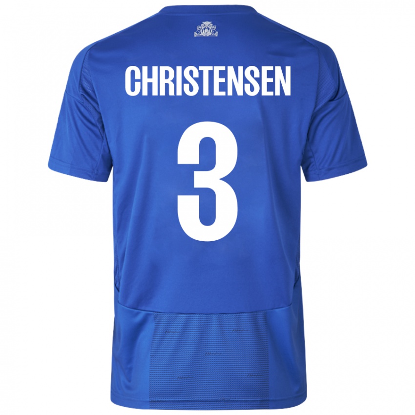 Niño Camiseta Sebastian Christensen #3 Blanco Azul 2ª Equipación 2024/25 La Camisa Argentina