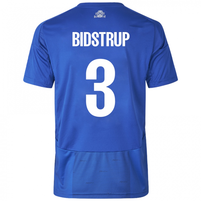 Niño Camiseta Hjalte Bidstrup #3 Blanco Azul 2ª Equipación 2024/25 La Camisa Argentina