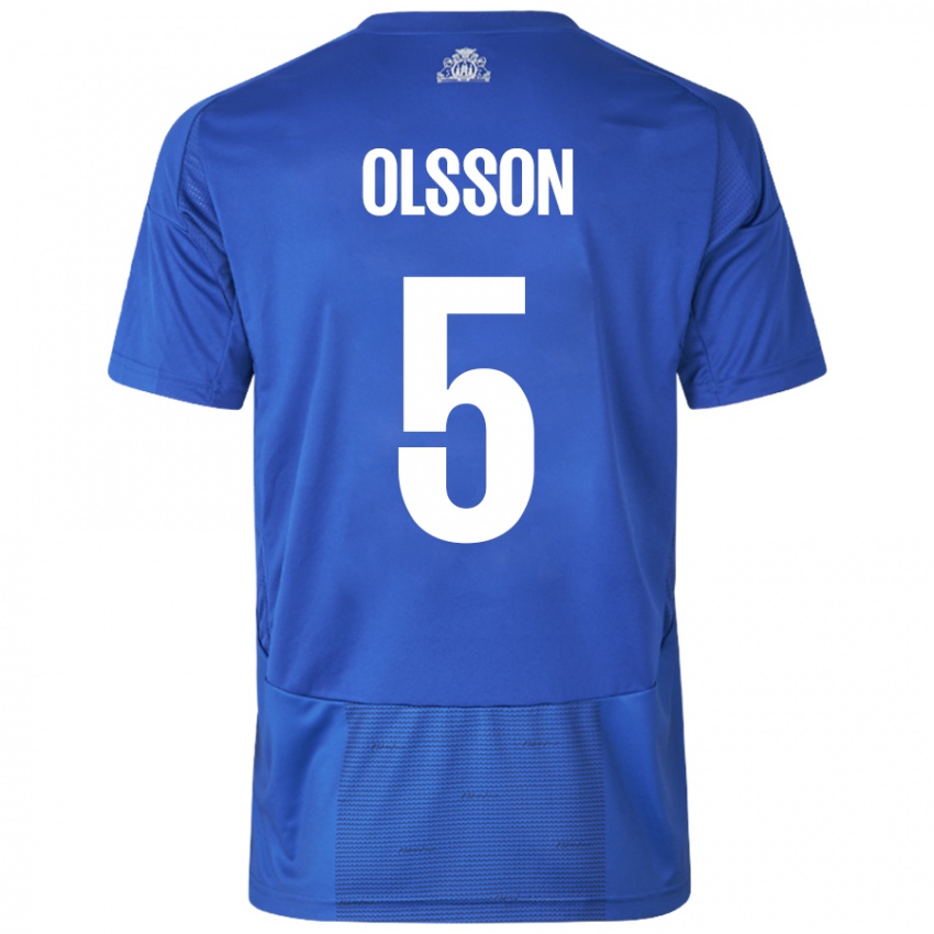 Niño Camiseta Cornelius Olsson #5 Blanco Azul 2ª Equipación 2024/25 La Camisa Argentina