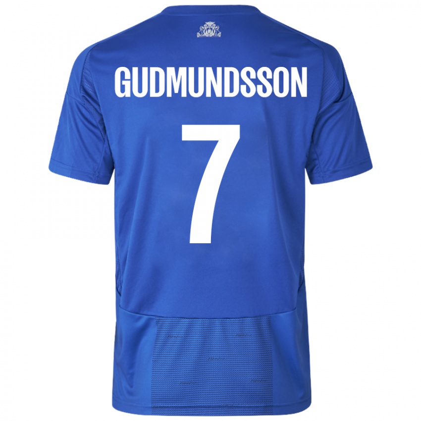 Niño Camiseta Galdur Gudmundsson #7 Blanco Azul 2ª Equipación 2024/25 La Camisa Argentina