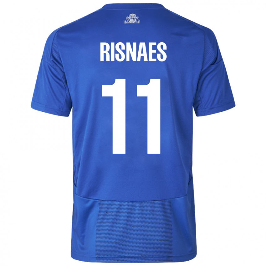 Niño Camiseta Roberto Risnaes #11 Blanco Azul 2ª Equipación 2024/25 La Camisa Argentina