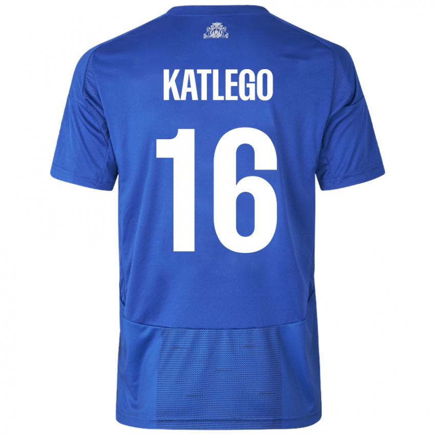 Niño Camiseta David Katlego #16 Blanco Azul 2ª Equipación 2024/25 La Camisa Argentina