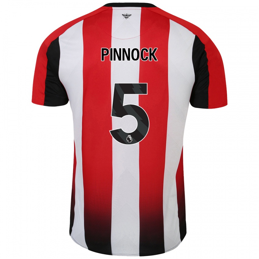 Hombre Camiseta Ethan Pinnock #5 Rojo Blanco 1ª Equipación 2024/25 La Camisa Argentina