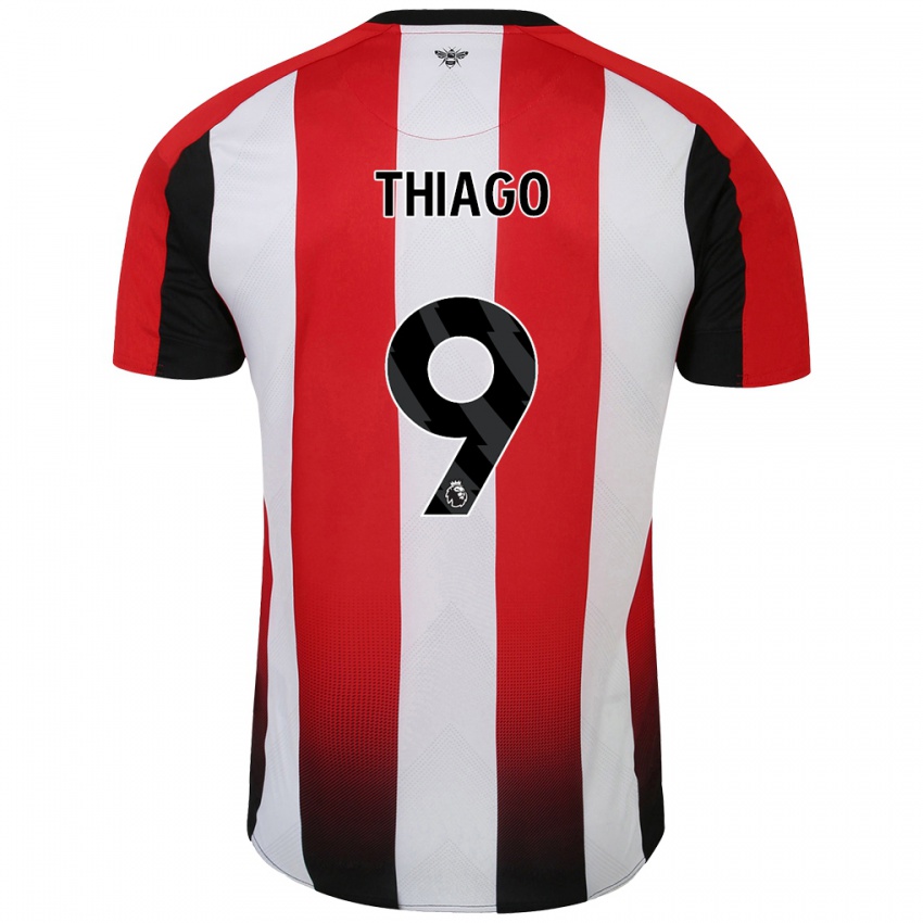 Hombre Camiseta Igor Thiago #9 Rojo Blanco 1ª Equipación 2024/25 La Camisa Argentina