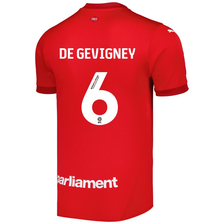 Hombre Camiseta Maël De Gevigney #6 Rojo 1ª Equipación 2024/25 La Camisa Argentina