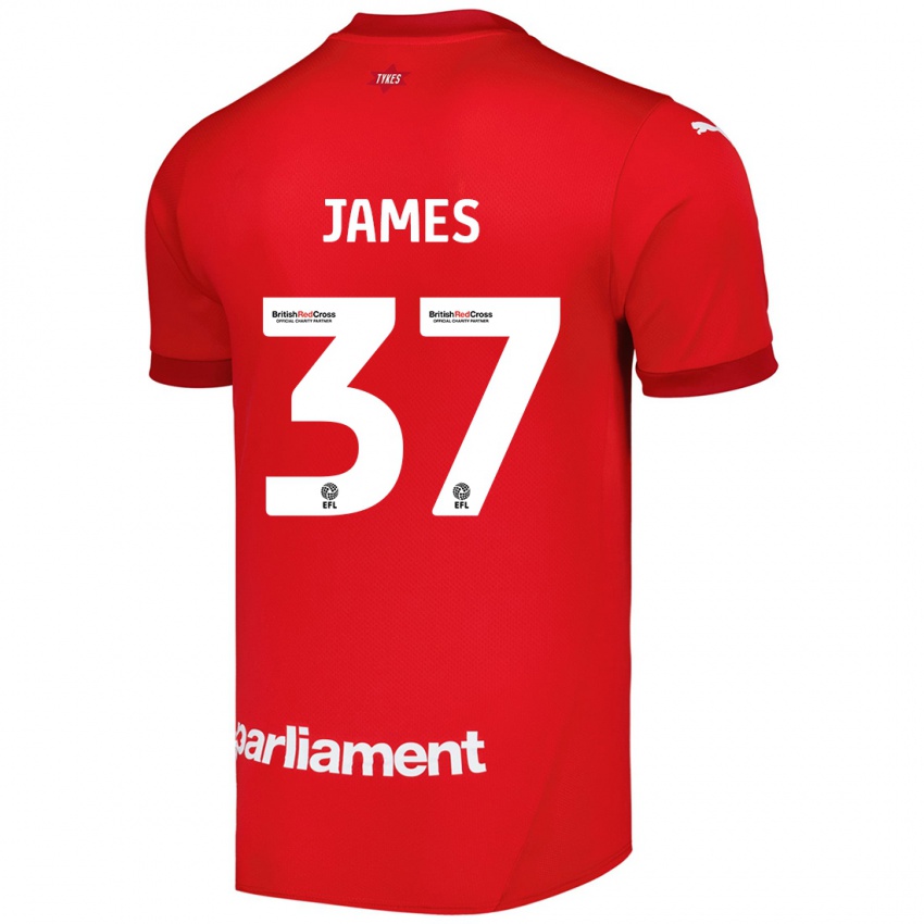 Hombre Camiseta Nathan James #37 Rojo 1ª Equipación 2024/25 La Camisa Argentina