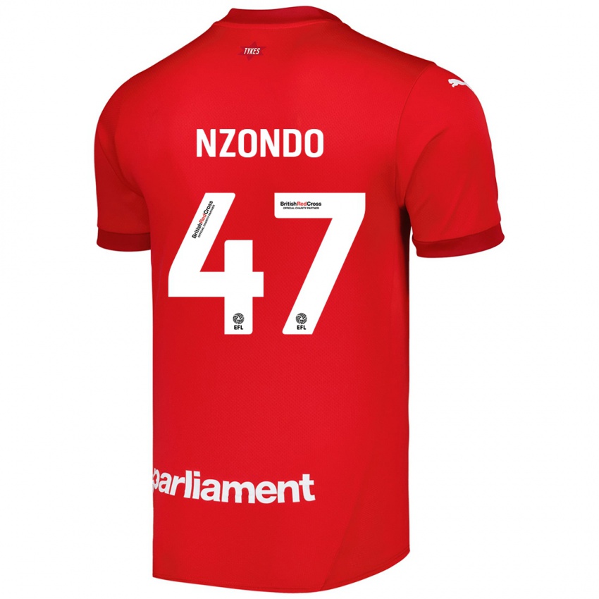 Hombre Camiseta Emmaisa Nzondo #47 Rojo 1ª Equipación 2024/25 La Camisa Argentina