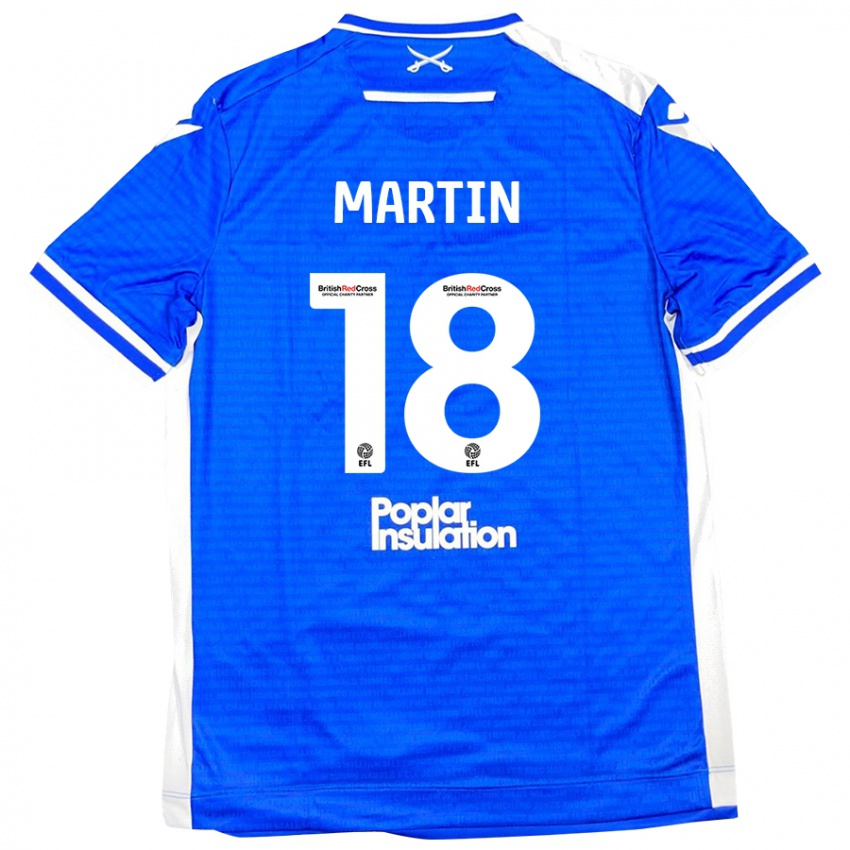 Hombre Camiseta Chris Martin #18 Azul Blanco 1ª Equipación 2024/25 La Camisa Argentina