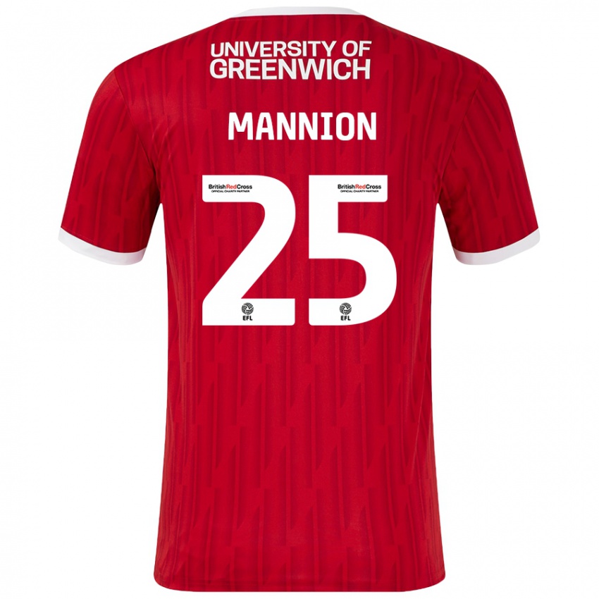 Hombre Camiseta Will Mannion #25 Rojo Blanco 1ª Equipación 2024/25 La Camisa Argentina