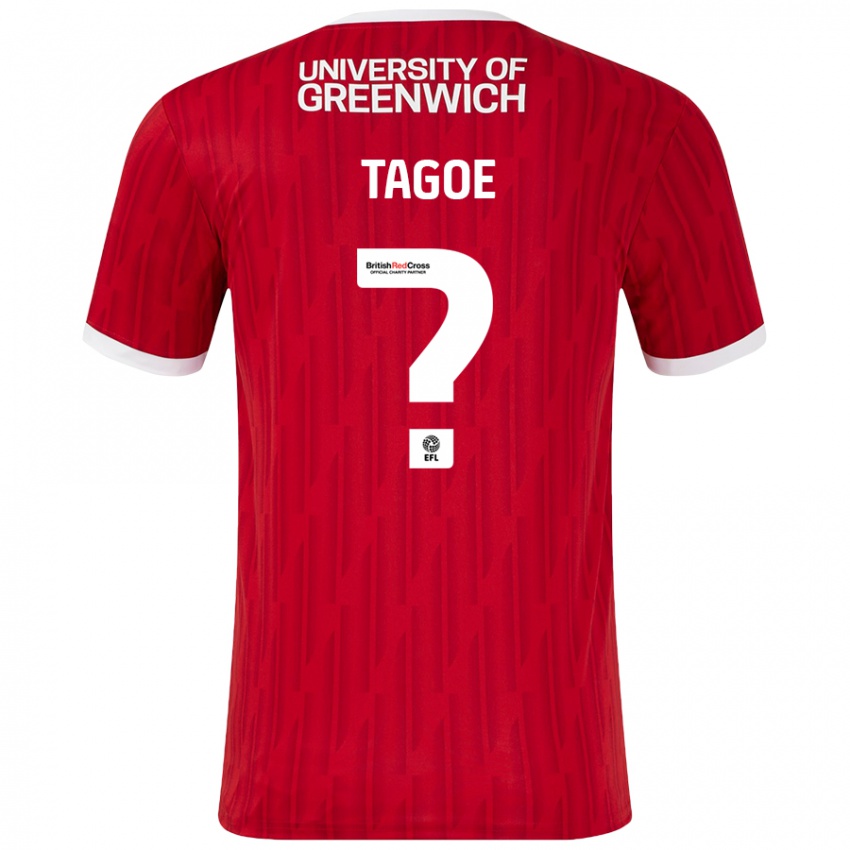 Hombre Camiseta Bradley Tagoe #0 Rojo Blanco 1ª Equipación 2024/25 La Camisa Argentina