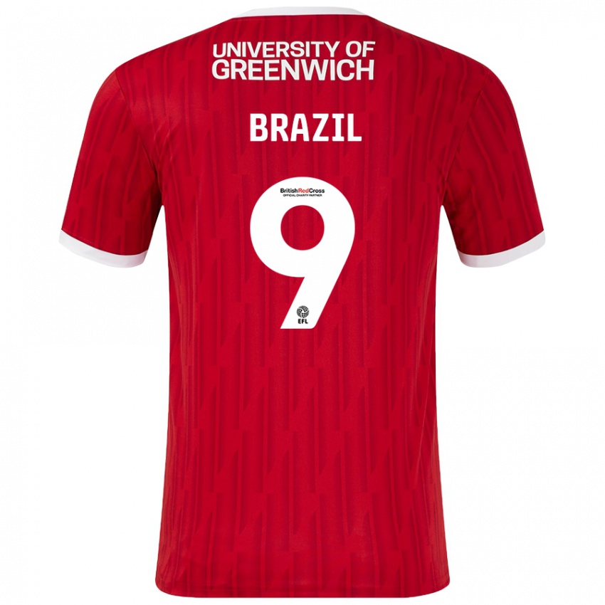 Hombre Camiseta Ellie Brazil #9 Rojo Blanco 1ª Equipación 2024/25 La Camisa Argentina