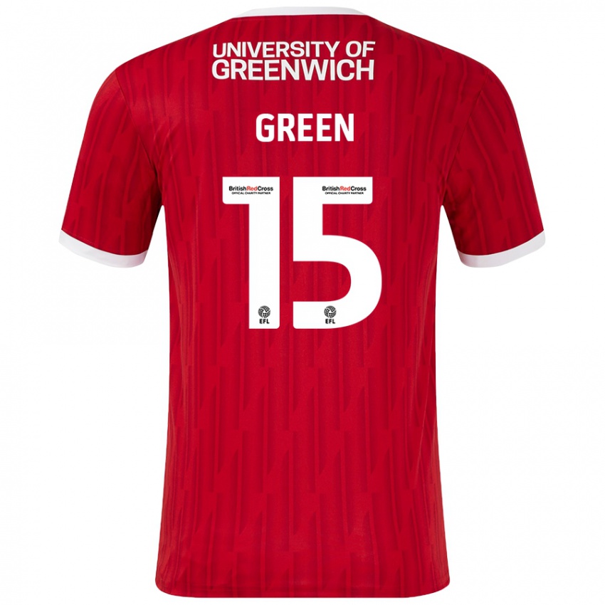 Hombre Camiseta Kayleigh Green #15 Rojo Blanco 1ª Equipación 2024/25 La Camisa Argentina