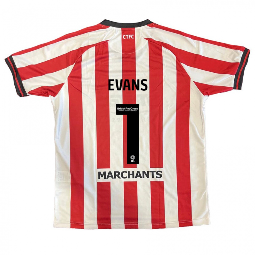 Hombre Camiseta Owen Evans #1 Rojo Blanco 1ª Equipación 2024/25 La Camisa Argentina