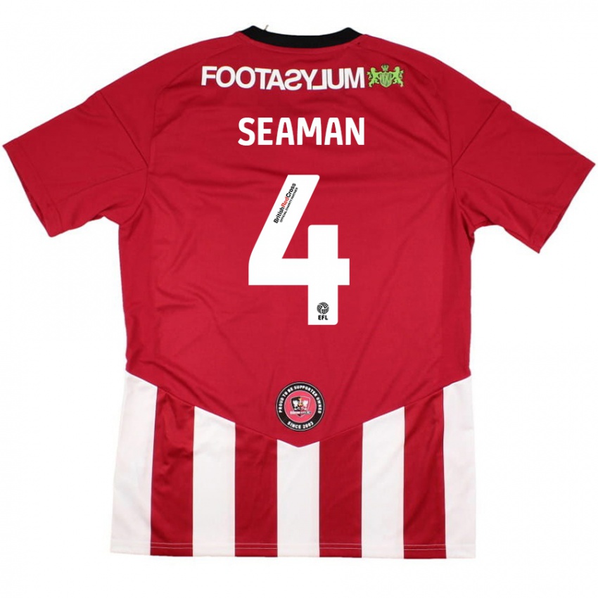 Hombre Camiseta Jaydee Seaman #4 Rojo Blanco 1ª Equipación 2024/25 La Camisa Argentina