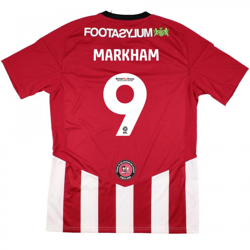 Hombre Camiseta Jenna Markham #9 Rojo Blanco 1ª Equipación 2024/25 La Camisa Argentina