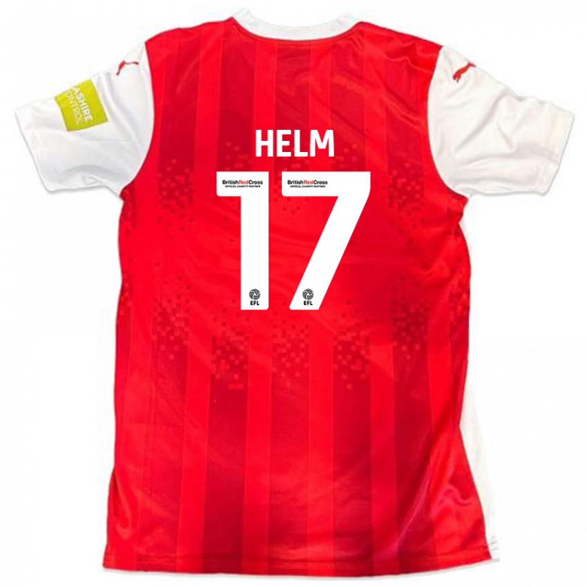 Hombre Camiseta Mark Helm #17 Rojo Blanco 1ª Equipación 2024/25 La Camisa Argentina