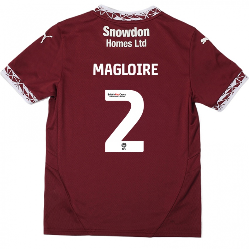 Hombre Camiseta Tyler Magloire #2 Borgoña 1ª Equipación 2024/25 La Camisa Argentina