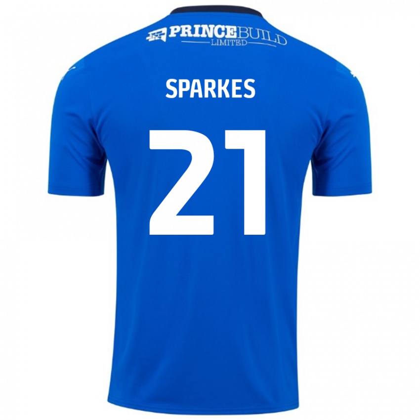 Hombre Camiseta Jack Sparkes #21 Azul Blanco 1ª Equipación 2024/25 La Camisa Argentina