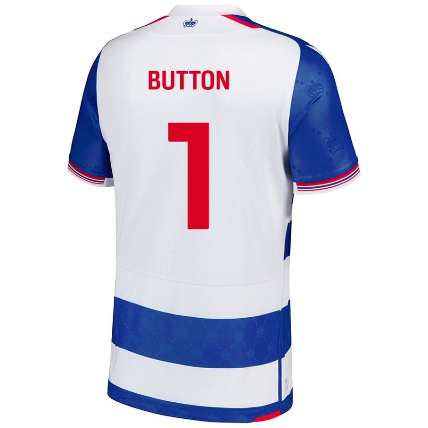 Hombre Camiseta David Button #1 Azul Blanco 1ª Equipación 2024/25 La Camisa Argentina