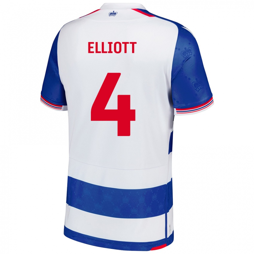 Hombre Camiseta Ben Elliott #4 Azul Blanco 1ª Equipación 2024/25 La Camisa Argentina