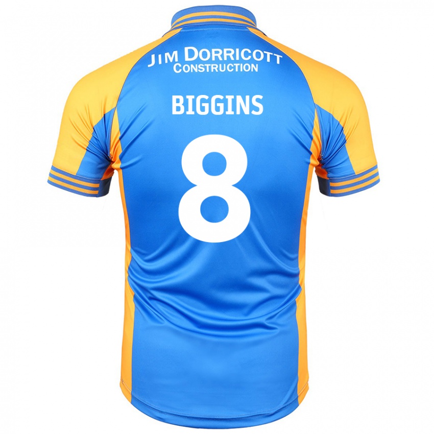 Hombre Camiseta Harrison Biggins #8 Azul Ámbar 1ª Equipación 2024/25 La Camisa Argentina