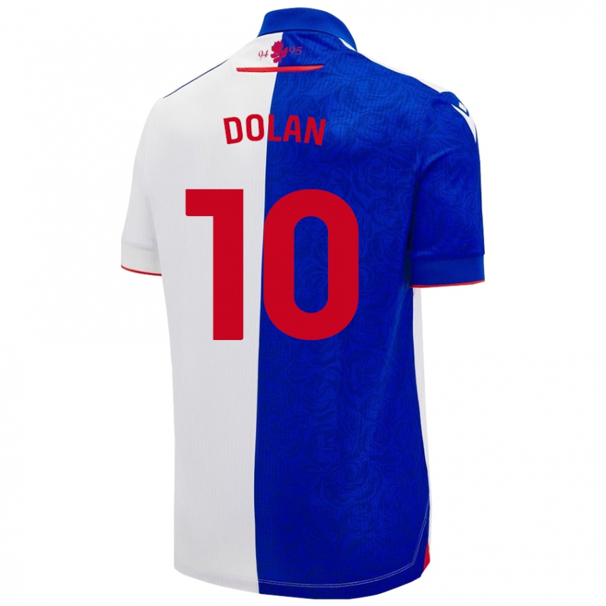 Hombre Camiseta Tyrhys Dolan #10 Azul Cielo Blanco 1ª Equipación 2024/25 La Camisa Argentina