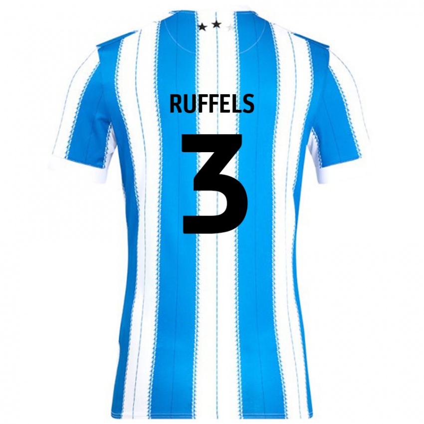 Hombre Camiseta Josh Ruffels #3 Azul Blanco 1ª Equipación 2024/25 La Camisa Argentina