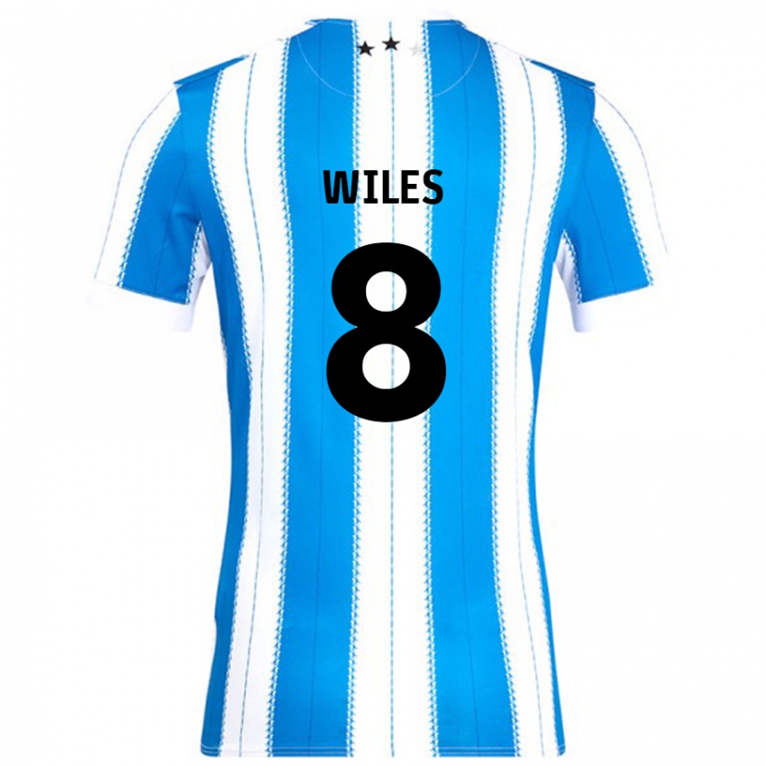 Hombre Camiseta Ben Wiles #8 Azul Blanco 1ª Equipación 2024/25 La Camisa Argentina