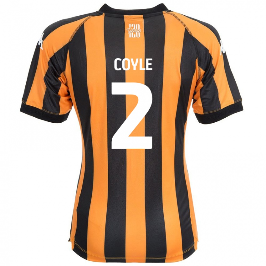 Hombre Camiseta Lewie Coyle #2 Negro Ámbar 1ª Equipación 2024/25 La Camisa Argentina