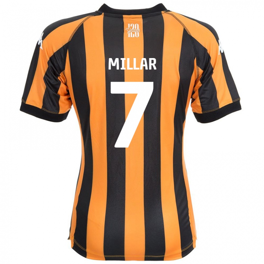 Hombre Camiseta Liam Millar #7 Negro Ámbar 1ª Equipación 2024/25 La Camisa Argentina