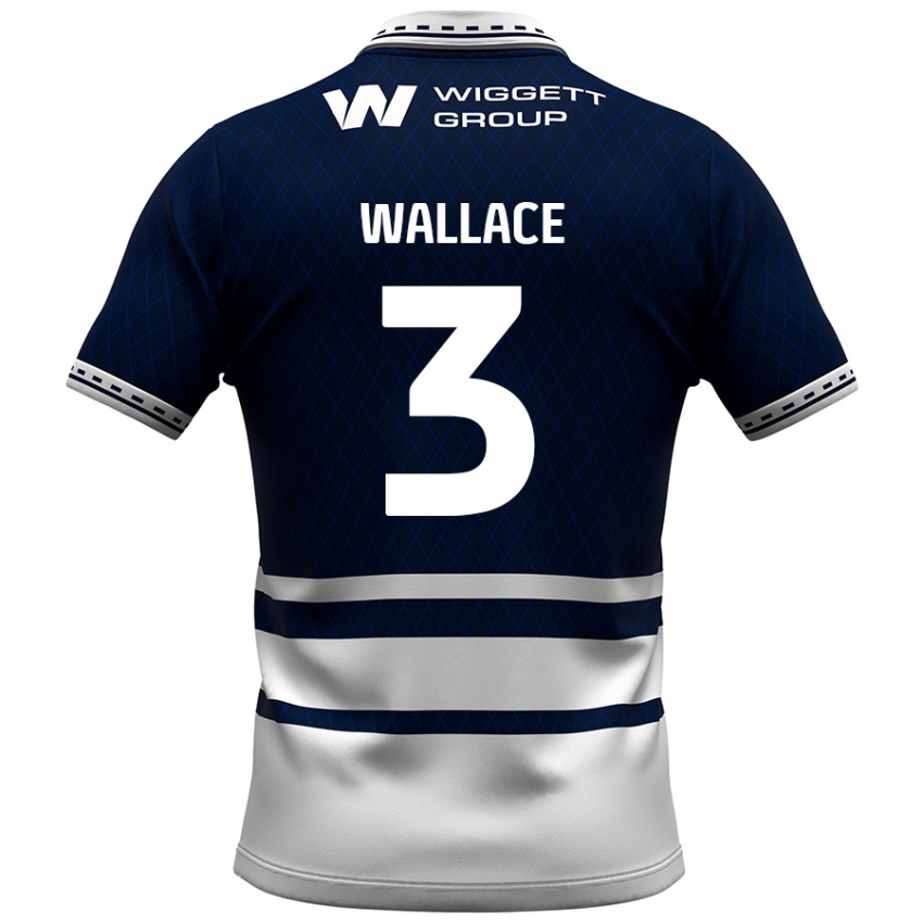 Hombre Camiseta Murray Wallace #3 Azul Marino Blanco 1ª Equipación 2024/25 La Camisa Argentina