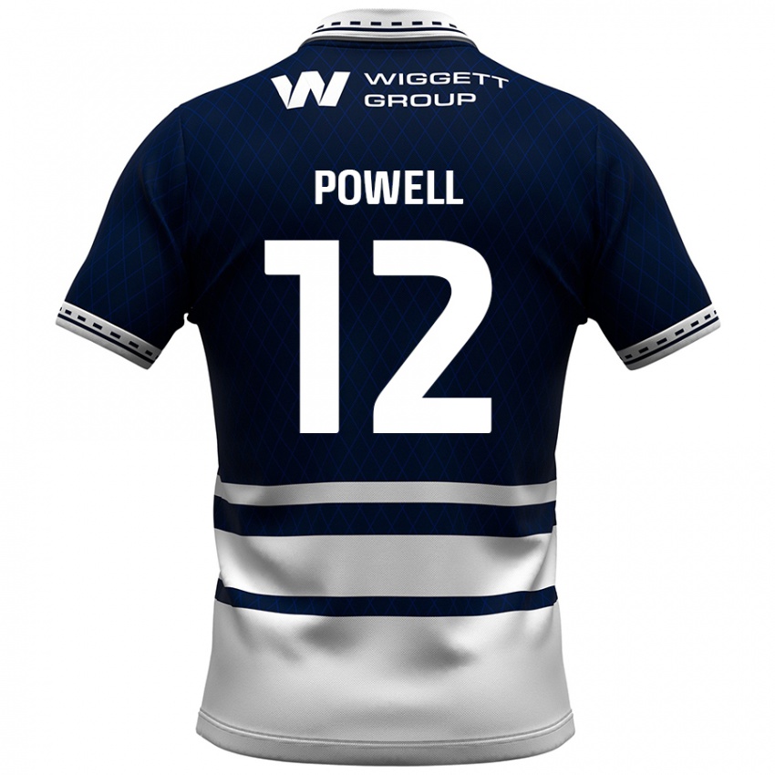 Hombre Camiseta Beth Powell #12 Azul Marino Blanco 1ª Equipación 2024/25 La Camisa Argentina