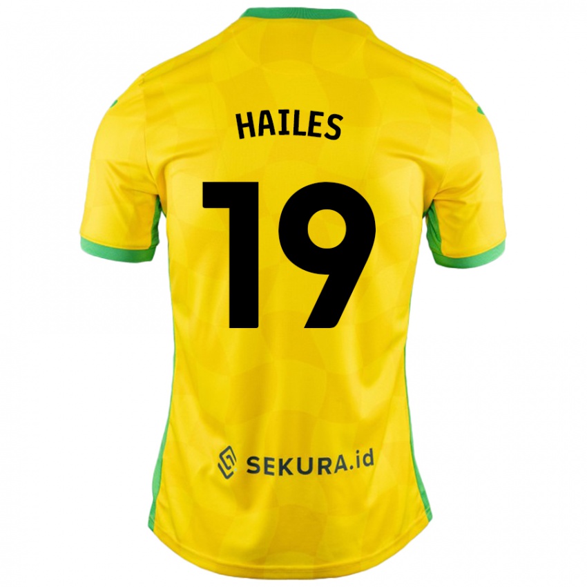 Hombre Camiseta Lauren Hailes #19 Amarillo Verde 1ª Equipación 2024/25 La Camisa Argentina