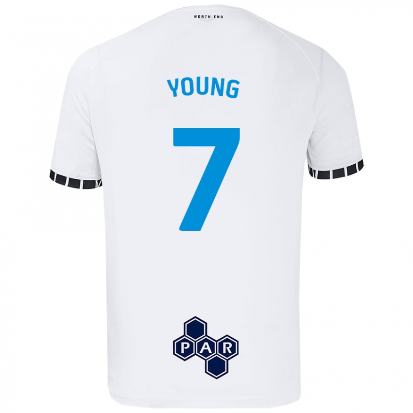 Hombre Camiseta Danielle Young #7 Blanco 1ª Equipación 2024/25 La Camisa Argentina