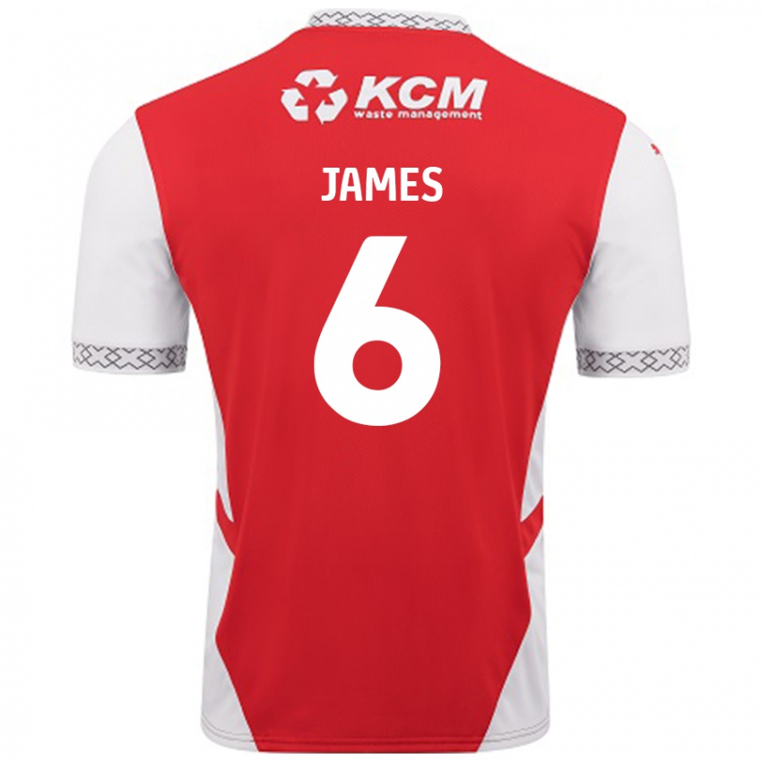 Hombre Camiseta Reece James #6 Rojo Blanco 1ª Equipación 2024/25 La Camisa Argentina