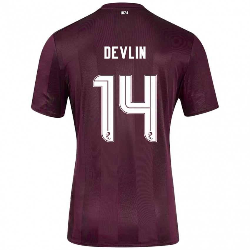 Hombre Camiseta Cammy Devlin #14 Borgoña 1ª Equipación 2024/25 La Camisa Argentina