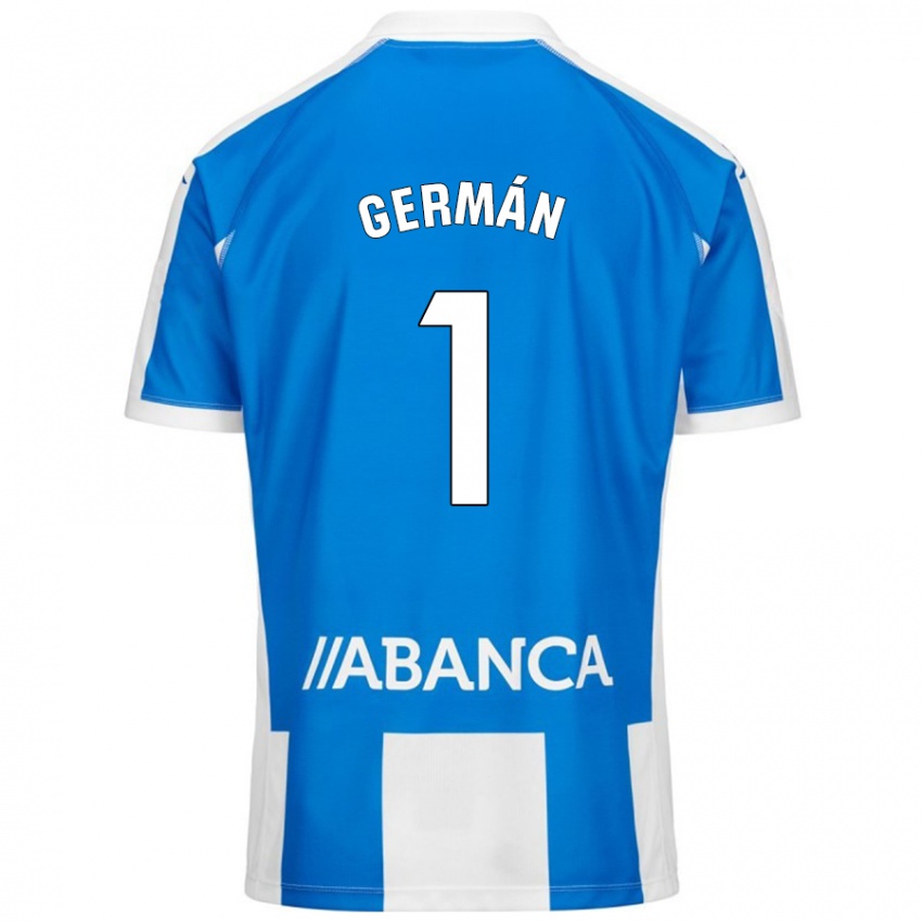 Hombre Camiseta Germán Parreño #1 Azul Blanco 1ª Equipación 2024/25 La Camisa Argentina