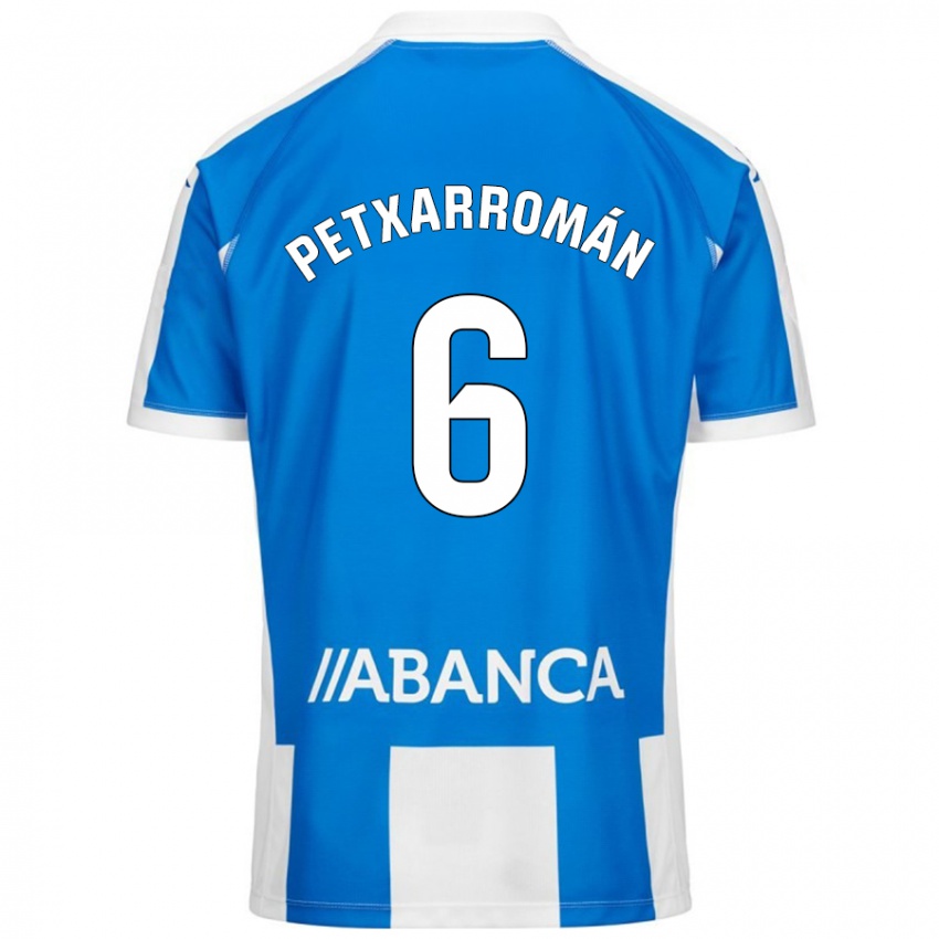 Hombre Camiseta Álex Petxa #6 Azul Blanco 1ª Equipación 2024/25 La Camisa Argentina