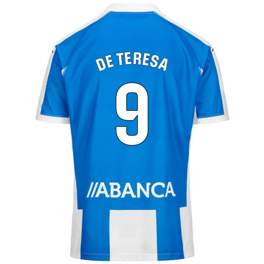 Hombre Camiseta Ana Lucía De Teresa #9 Azul Blanco 1ª Equipación 2024/25 La Camisa Argentina